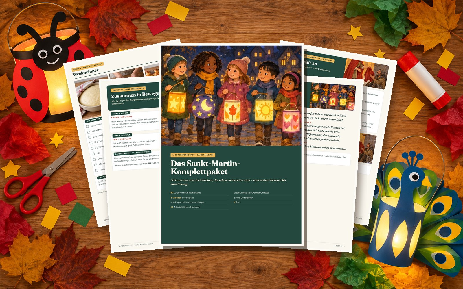Komplett-Paket: Deckblatt, Geschichte, Lieder, Spiele und Rezepte