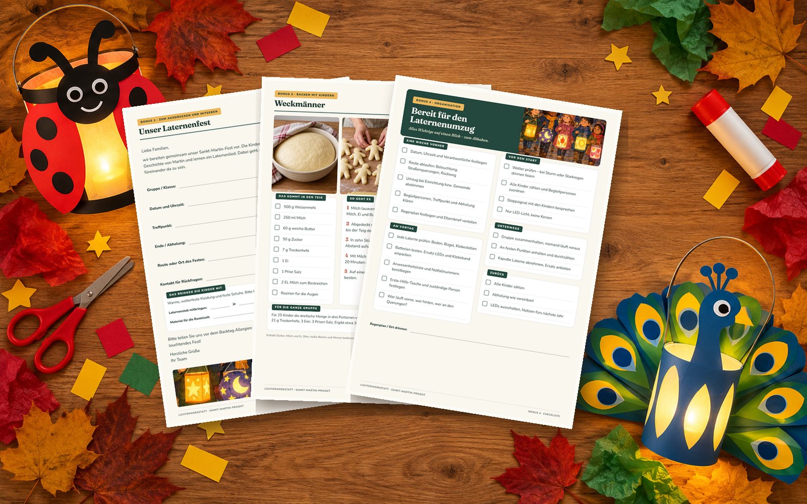 Bonus-Seiten: Elternbrief, Rezepte und Checkliste